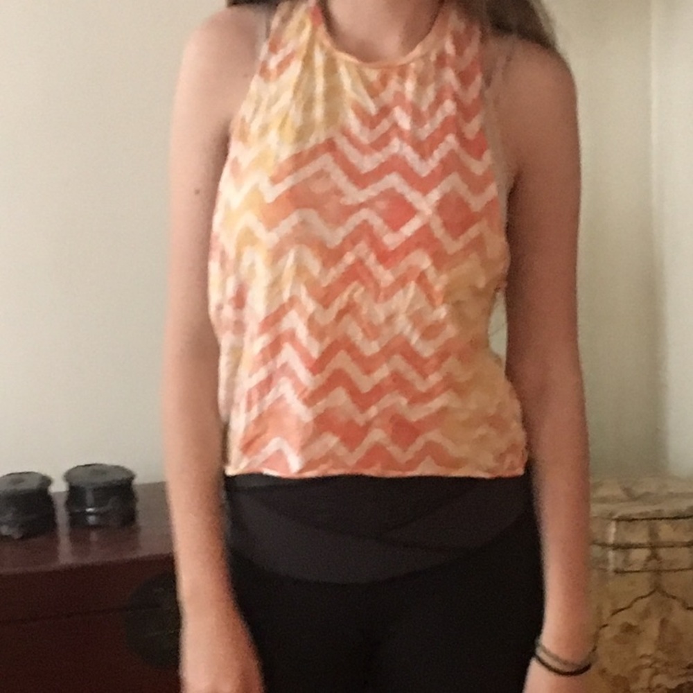 Orange and yellow muscle tee