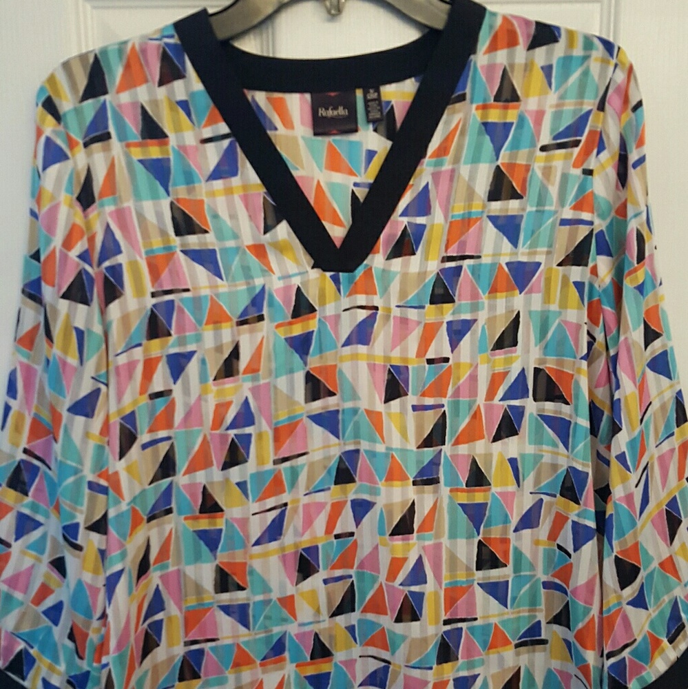 Colorful 3/4 Length Sleeve Blouse