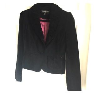 Faux velvet blazer with lining