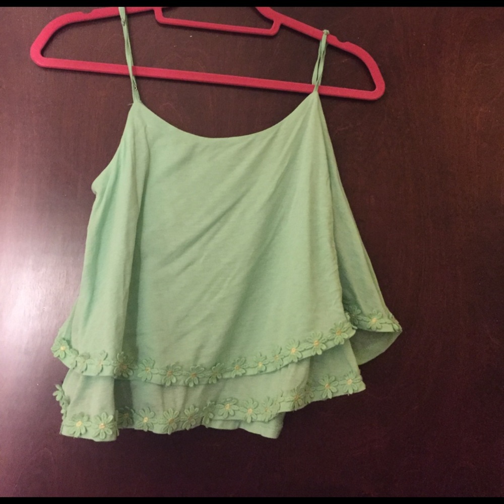 Mint Floral crop top