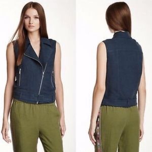 Elizabeth and James Tegan Blue Biker Vest- Size S