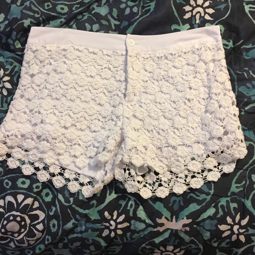 White Lace Shorts