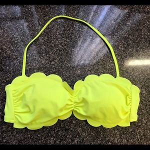 Yellow scalloped VS PINK bikini top