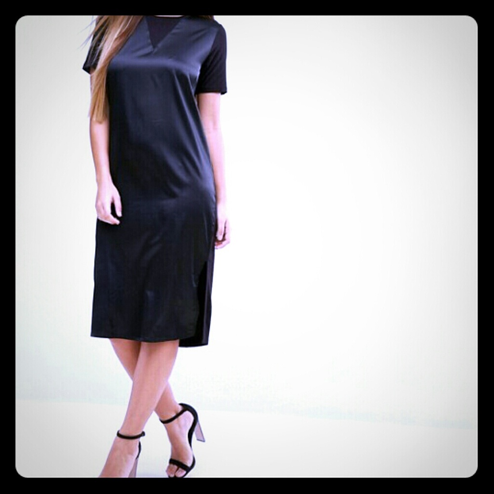 Black midi dress