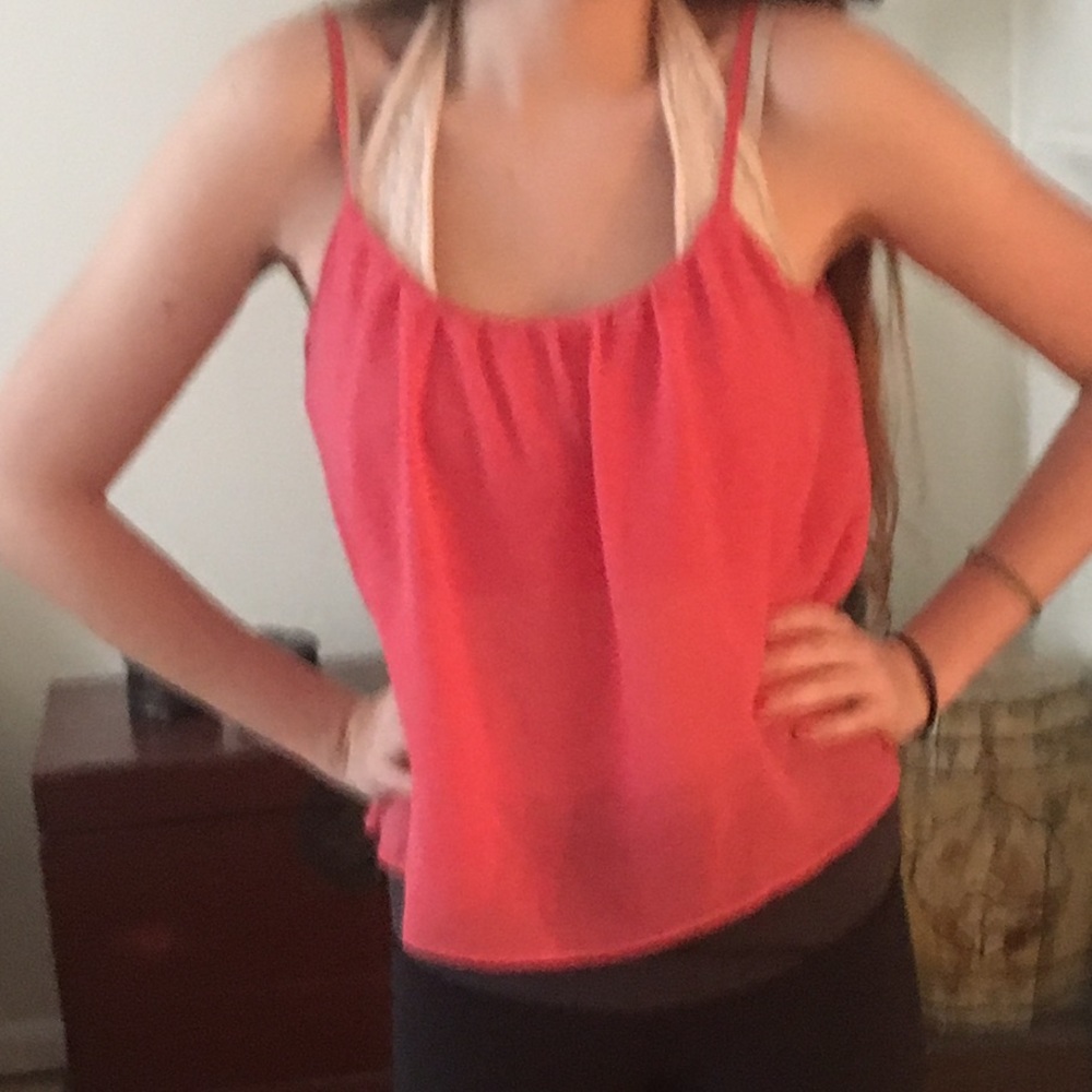 Pink flow tank top