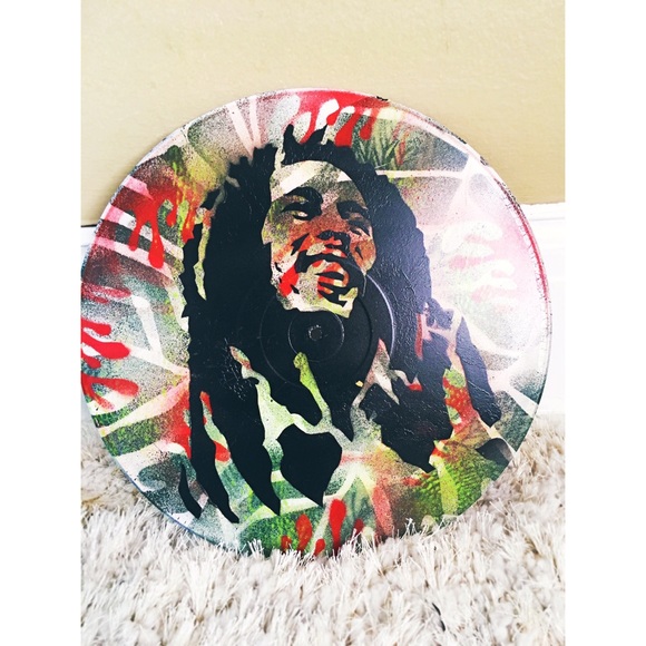 Vintage Other - Bob Marley Painted Vintage Record