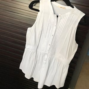 Anthropologie Tank w/Button Detail & Peplum, L