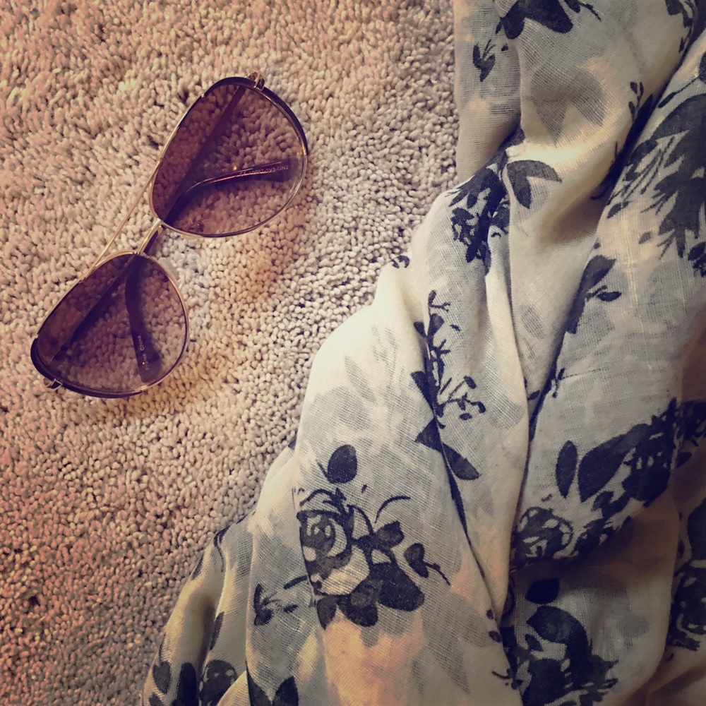 Huge black rose scarf
