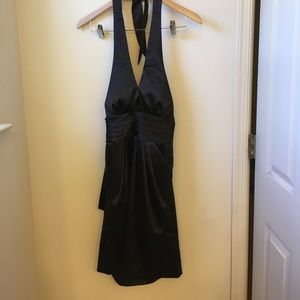 Satin v neck dress