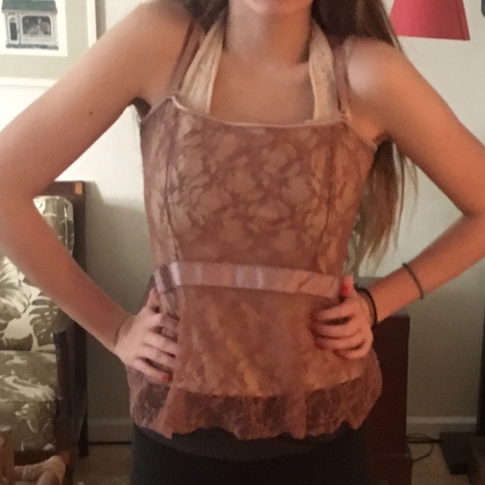 Rose gold lace top