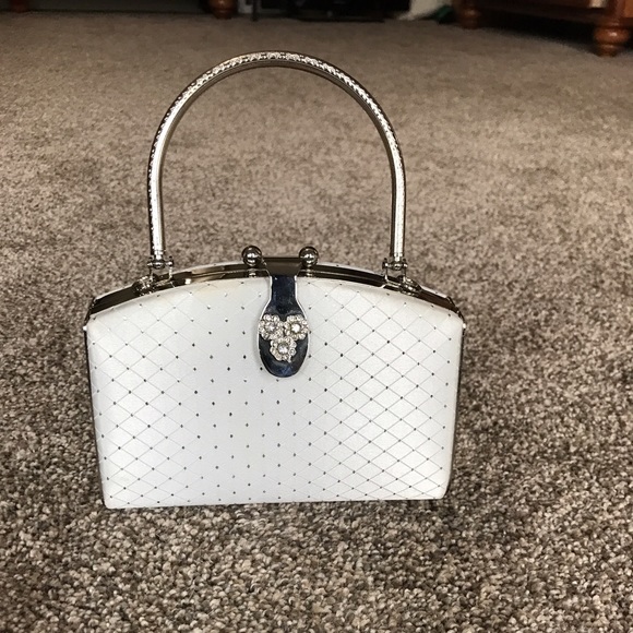 Handbags - Small white and silver purse