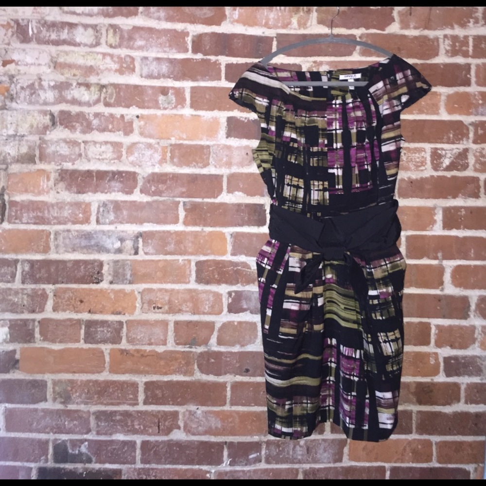 Cap sleeved dress with obi-sash NWT