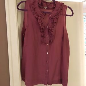 J.Crew sleeveless ruffle blouse