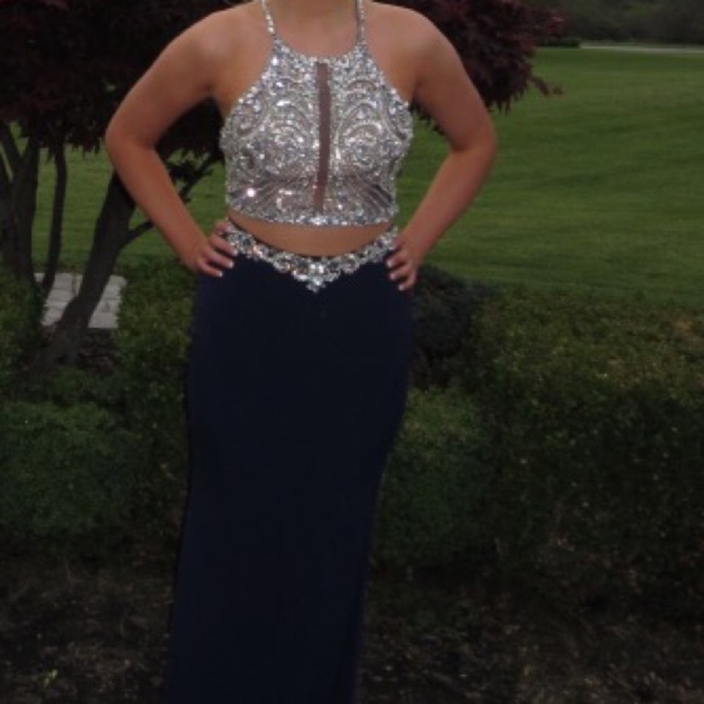 Royal Blue Two Piece Prom Dress