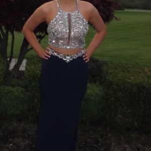 Royal Blue Two Piece Prom Dress