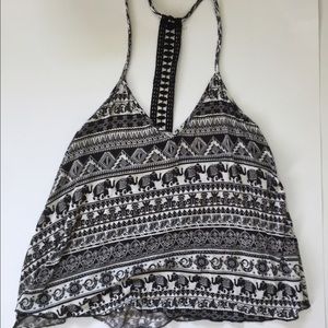 Black and white patterned tank top