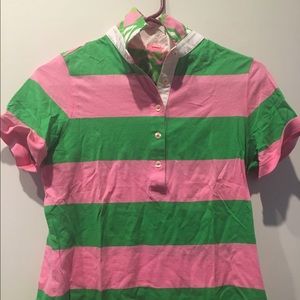 Lilly Pulitzer Pink and Green Polo