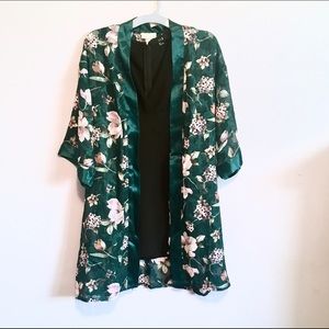 Floral Kimono Robe Cover up Wrap Cardigan