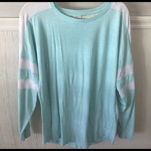 Pink Long Sleeve Teal Shirt