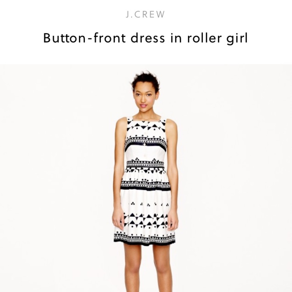 JCREW Black and White Button Front Dress - size 6