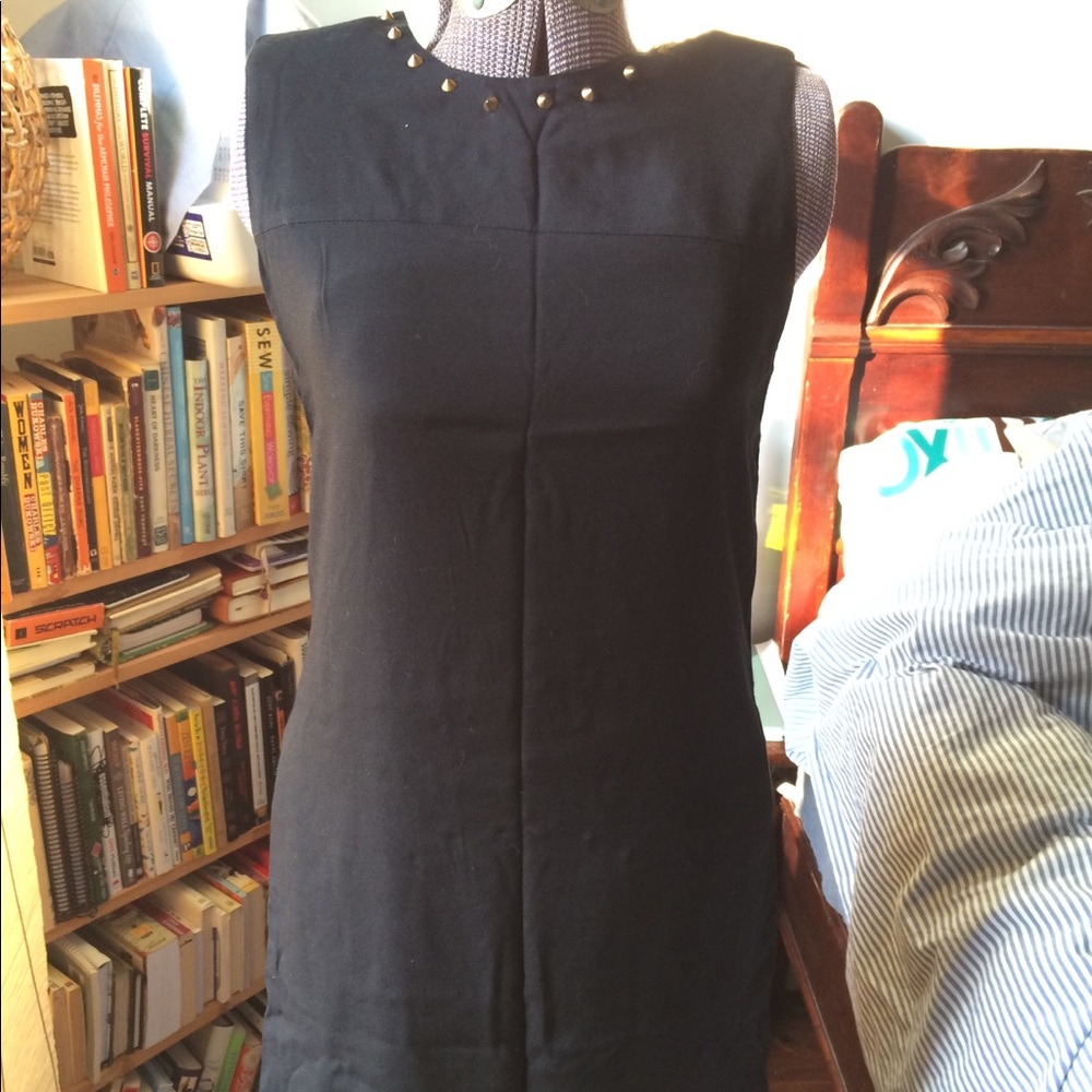 ZARA Little black dress w gold studs