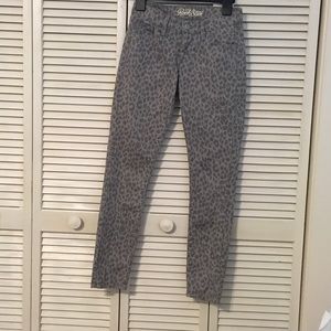 Gray Animal Print Skinny Jeans