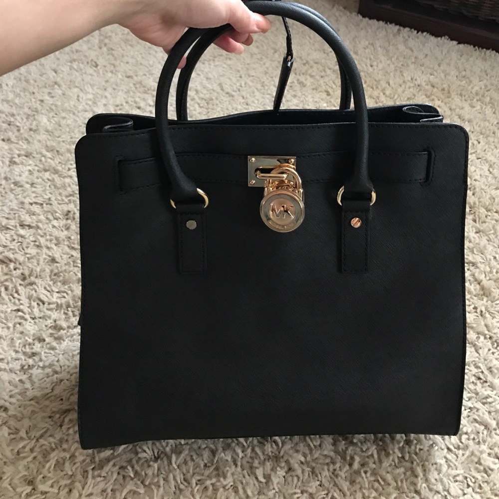 MK saffiano leather Hamilton luggage tote