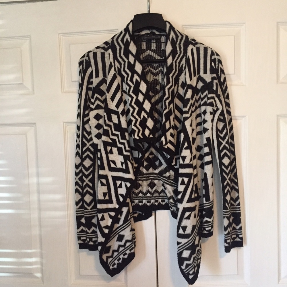 Tribal print knit sweater.