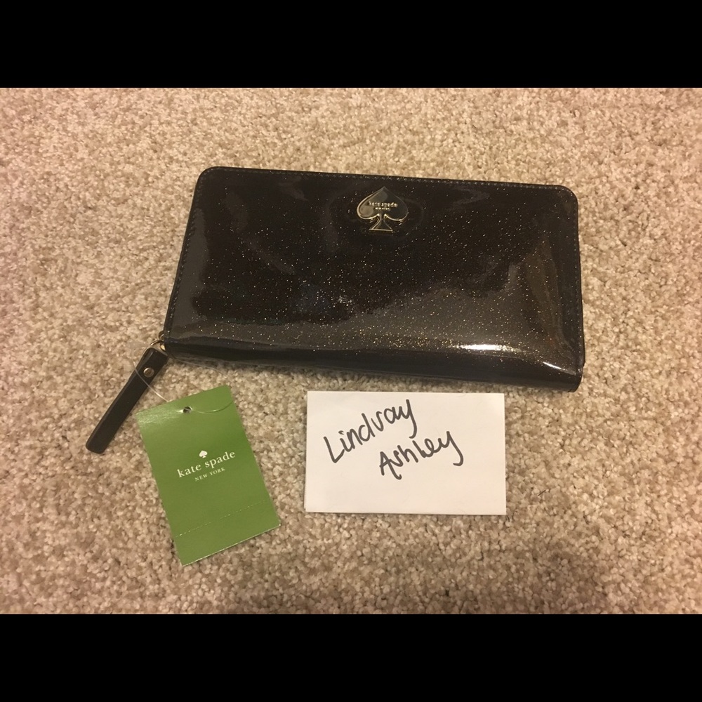 NWT Kate Spade Black and Gold GlitterBug Lacey