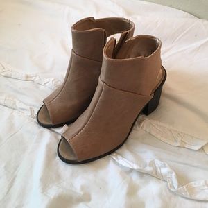 Peep Toe Booties - size 8
