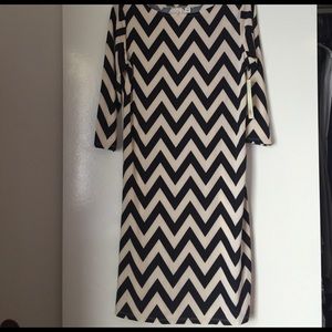 Black and cream chevron dress