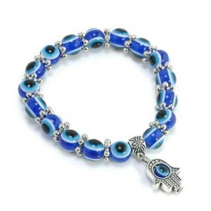 Bracelet,  Hamsa hand with evil eye beads