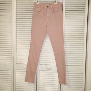 High Waisted Pink Skinny Jeans