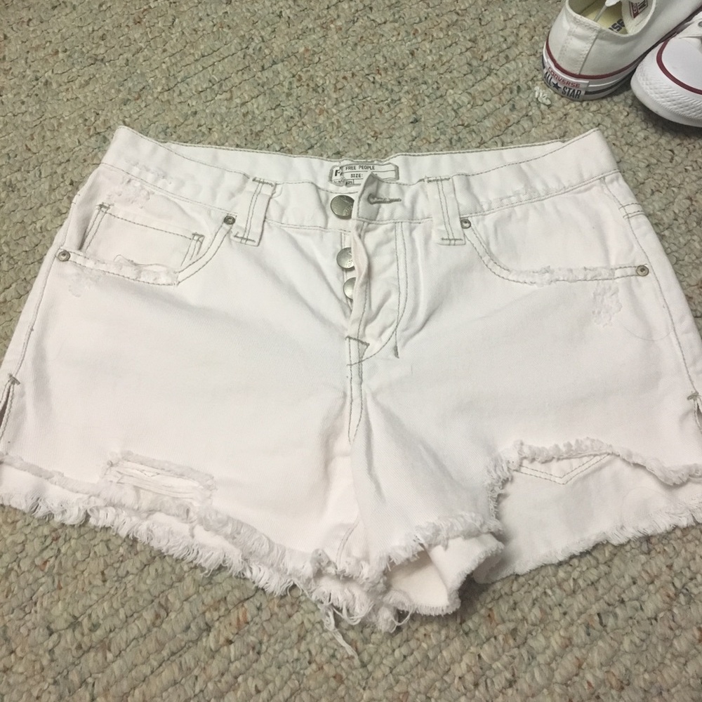 White free people shorts