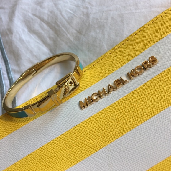 Michael Kors Jewelry - Michael Kors gold and turquoise buckle bracelet