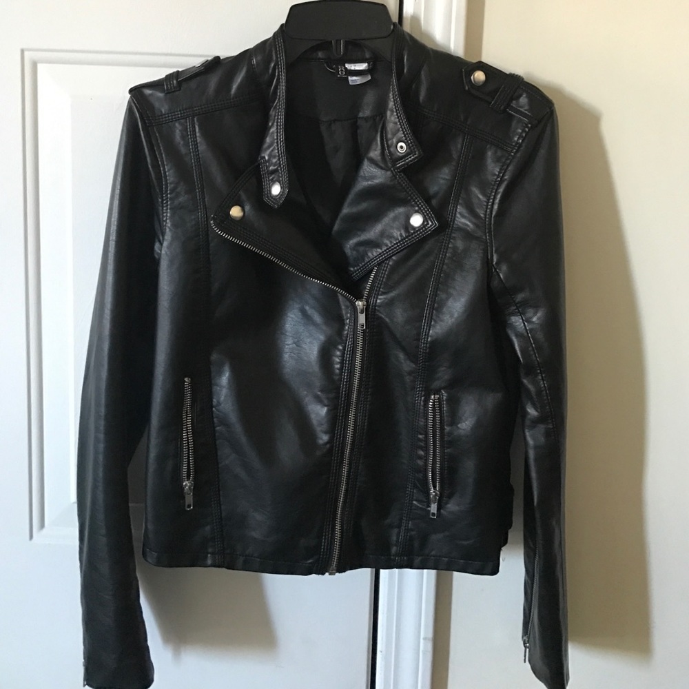 Black leather jacket