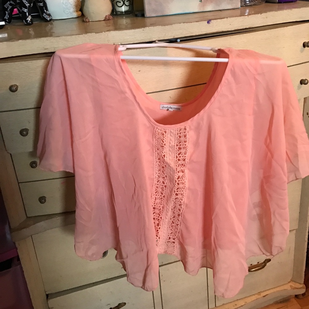 salmon dress top