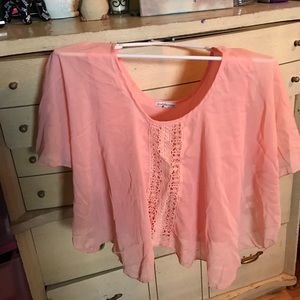 salmon dress top