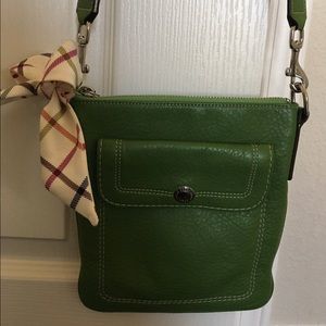 Coach leather crossbody with bow scarf