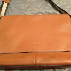 Men's Large Coach Leather Messenger Bag