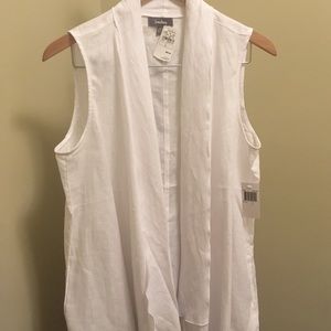 Neiman Marcus 100% White Linen Vest