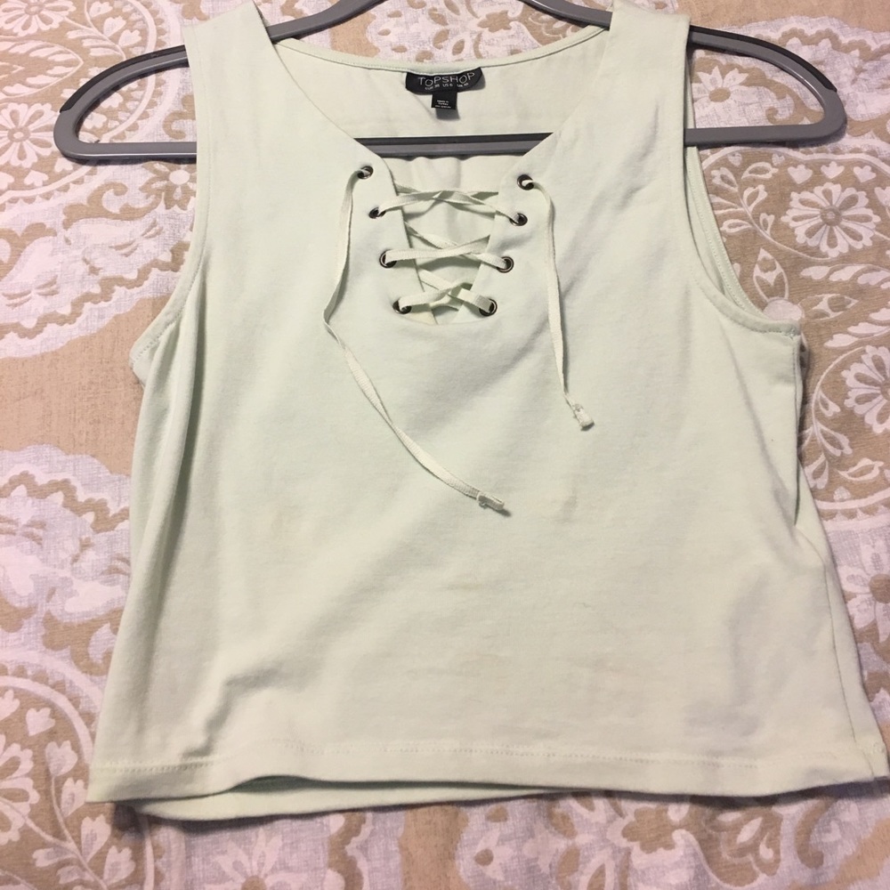 Top shop lace up crop top