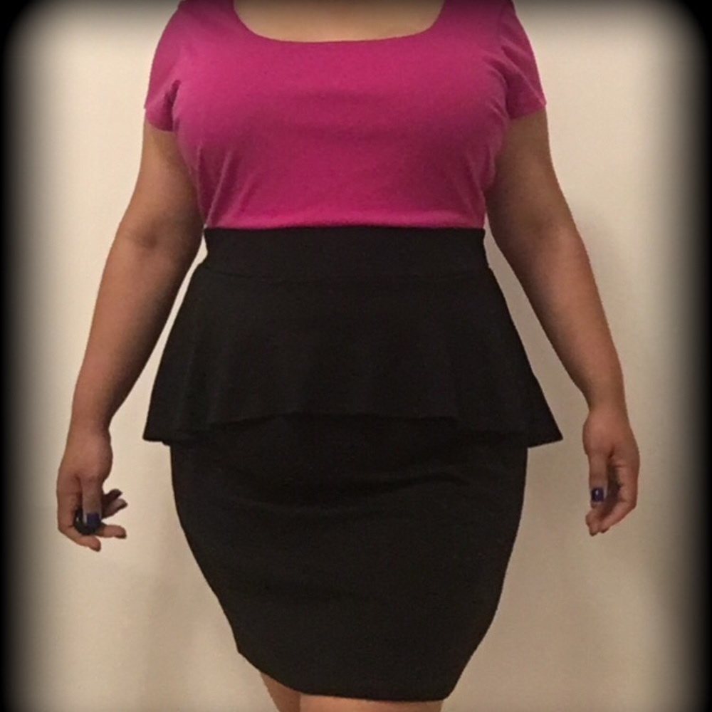 Two tone Peplum Dress