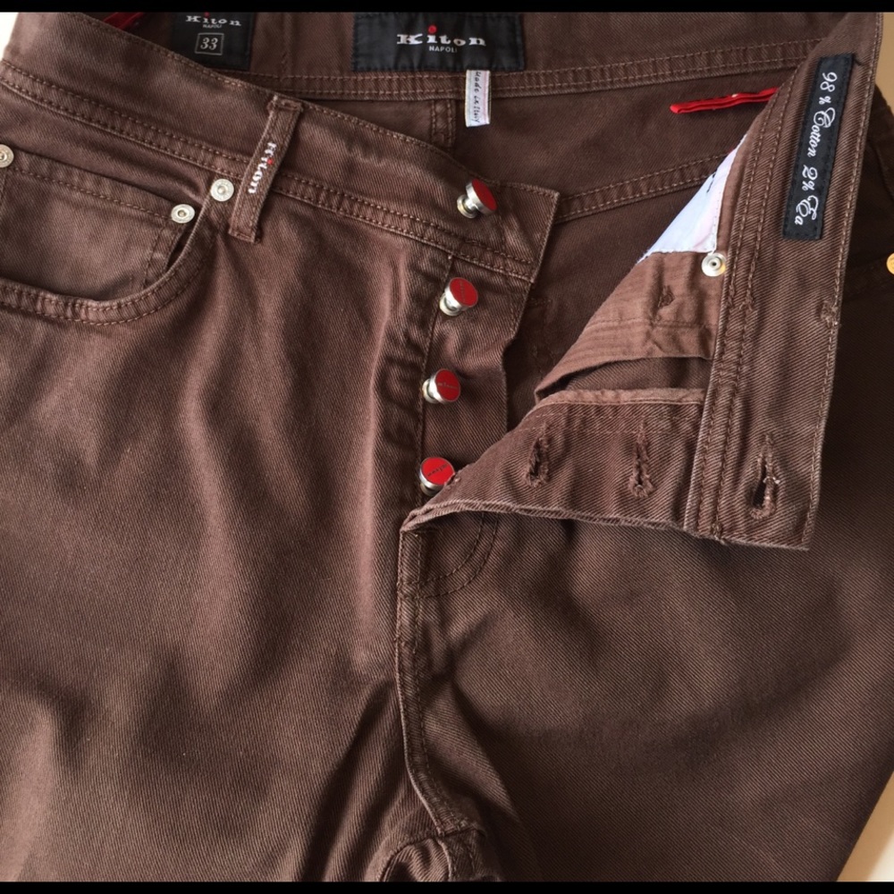 Kiton  Napoli jeans-Brown