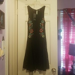 Miss Me Black Lace Embroidered Dress