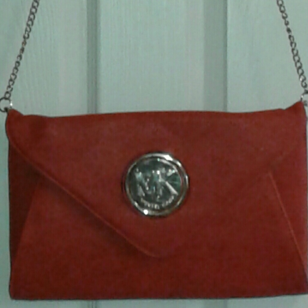 Burnt orange chain link Michael kors purse