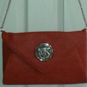 Burnt orange chain link Michael kors purse