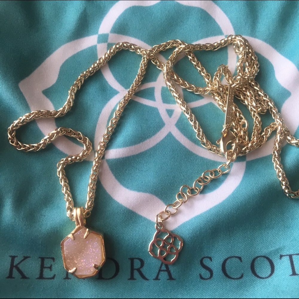 Kendra Scott Iridescent Drusy/Gold Oliver necklace