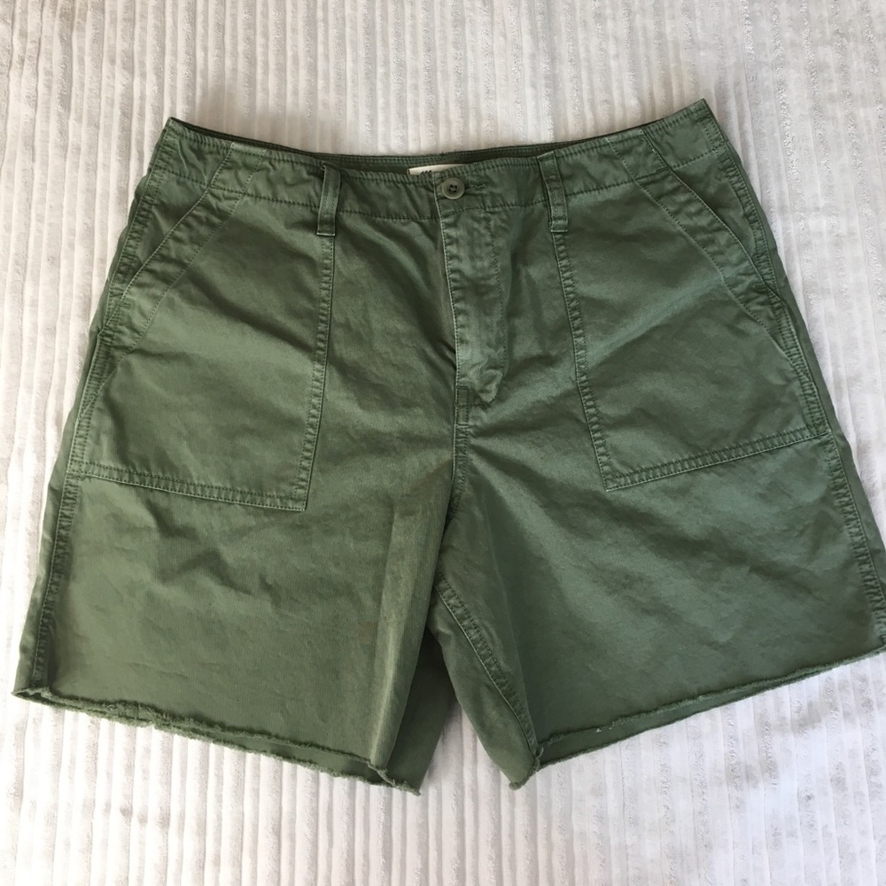 Madewell Fatigue Linen Cotton Blend Cutoff Shorts