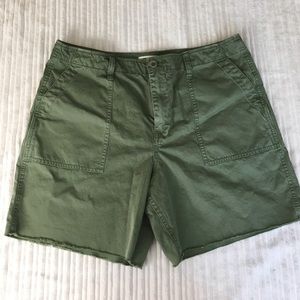 Madewell Fatigue Linen Cotton Blend Cutoff Shorts